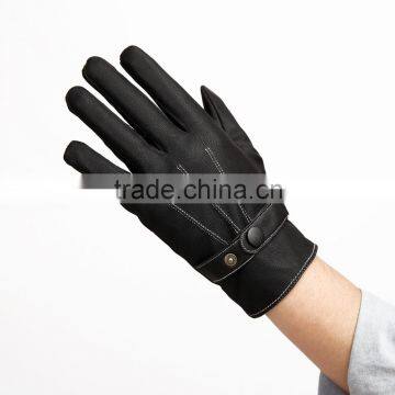 Three lines with velvet Men's leather gloves, fall and winter warm velvet fashion line cycling gloves, Cold Weather Gloves