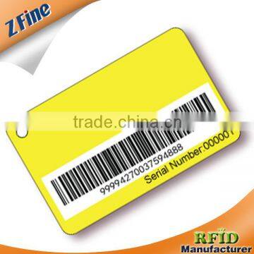 offset printing plastic promotion keychain card with barcode