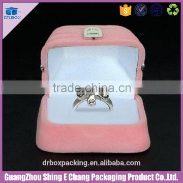 Beautiful Creative Velvet Surface Paperboard Jewelry Box Crown Shape Ring Box photo-4