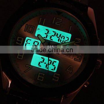 MR008 Brand New Mens Man Design Army Military Gold Color Face Analog Digital Multi Function Sport Leather Wrist Watch photo-6