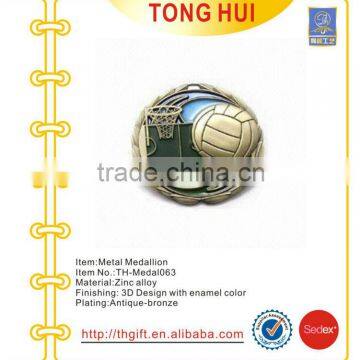 The basketball and volley ball design metal souvenir medal