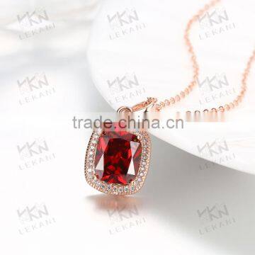 red zirconia necklace rose gold 18k rgp jewelry