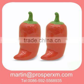 Chilli ceramic salt and pepper shaker set