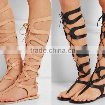 High quality 2015 New Open Toe High Women Flat Sandals New Design Shoes Women Sandals