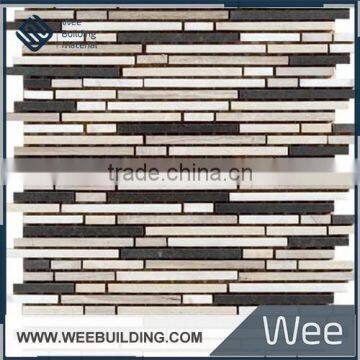 italian grey wooden natural stone mosaic mix dark color