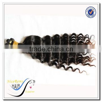 Wholesale Top quality 100% virgin human hair hand deep wave tied weft hair extension