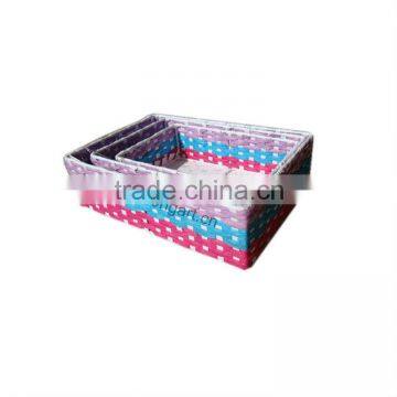 Cheap decorative handmade woven recycled paper basket