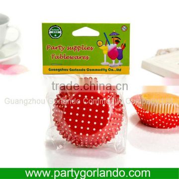 paper header package red polka paper cupcake cases