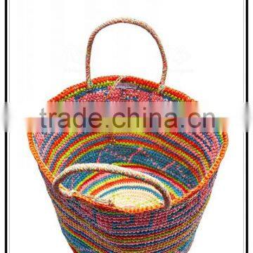 Cute Colorful Striped Paper Straw Woven Bags