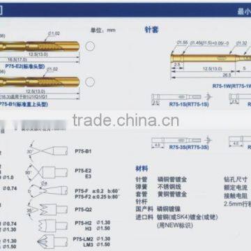 P75-F1/Q1/B1/Q2 0.68mm thimble 4 type Spring loaded contact Probe Testing Pins