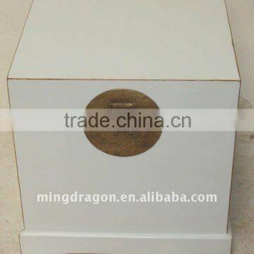 Chinese Antique Style White and Matt Finished Chest 50*50*48cm