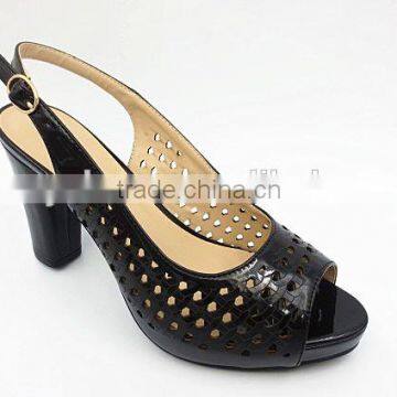 Latest New High Class Middle Heel Slingback Sandals With Net photo-2