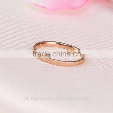 New Design Thin 18k Rose Gold Matte Stainless Steel Women Jewelry Ladies Finger Rings photo-3