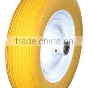 yellow polyurethane 4.80/4.00-8 pu wheels