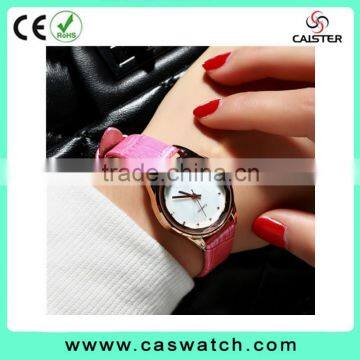 New arrival fashion elegant lozenge glass lady watch,concise white face small clocks, Rose gold multi- color leather band watch