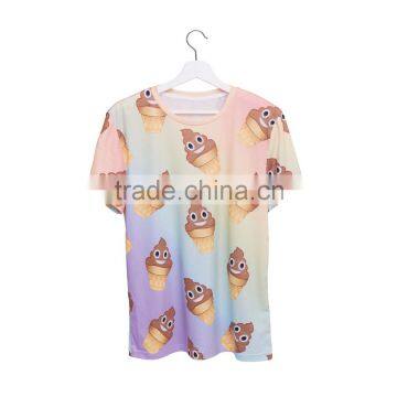 3D T shirt Emoji Icecream Poop Print Custom Girls T shirt Online Shopping