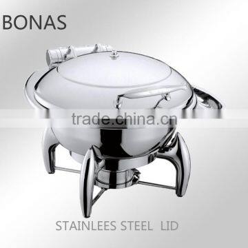 Delux stainless steel round hydraulic buffet station chafing dish