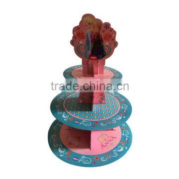 decorative 3 tiered birthday party paper cake stand
