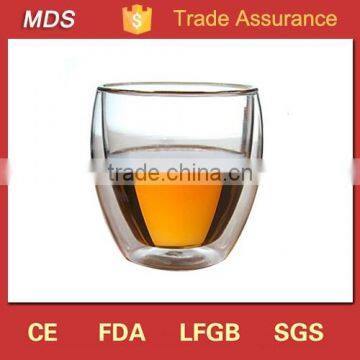 Glass material drinkware egg shaped double glass cup for tea                        
                                                Quality Choice