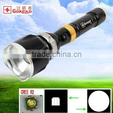 GOREAD C65 High bright R2 LED aluminum zoom police flashlight