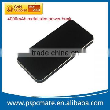 Factory 4000mAh portable slim metal mobile phone shape power bank for tablet