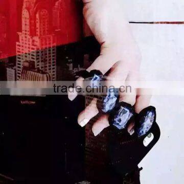 Fashion Charm Diamond Gem Ring Silicone Case Cover For IPhone 5/6/6S Plus photo-2