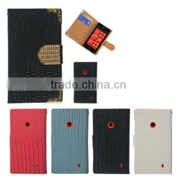 Diamond magnetic Leather wallet flip mobile phone case cover for Nokia 520