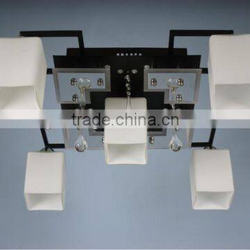 LED ceiling chandelier lighting with quadrate glass