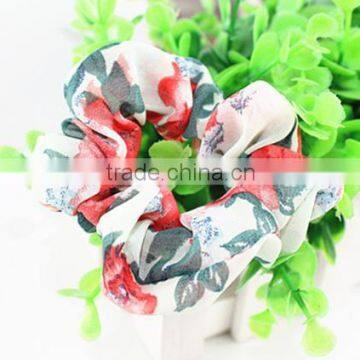 fancy floral girls hair scrunchies decorative beaded ponytail holder