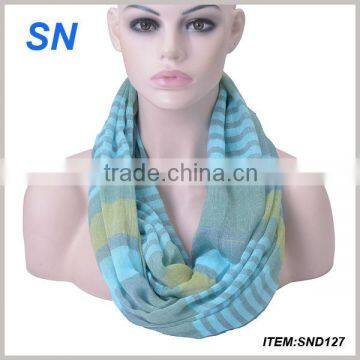 ladies spring fashion new striped infinity scarf in stock