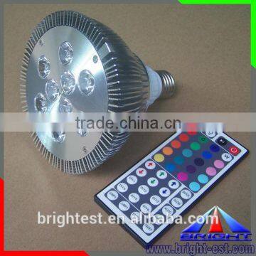 E27 85-265V AC 9*1W High power 9W RGB LED Spotlight with IR remote controller