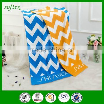 china wholesale custom print chevron microfiber beach towel