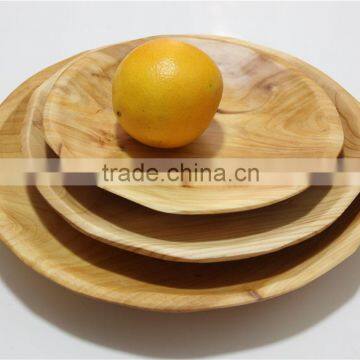 New Naturally Root Carved Made by Hand Round Plate Tray photo-4