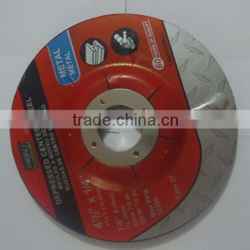 depressed center grinding wheel for metal