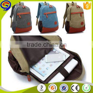 15.6 Inch Waterproof School Canvas Rucksack for Teenagers Boys Girls