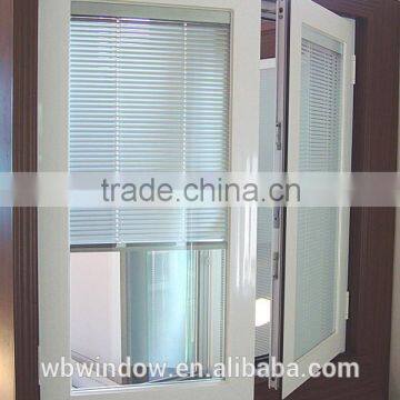 Aluminum blind inside PVC double glass window,double glazed windows with blinds