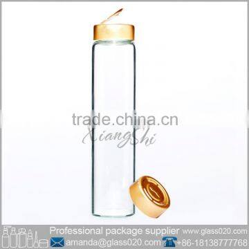 clear glass vial with cap and inner