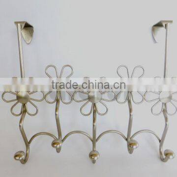 Flowers Over Door Hook, Satin Nickel