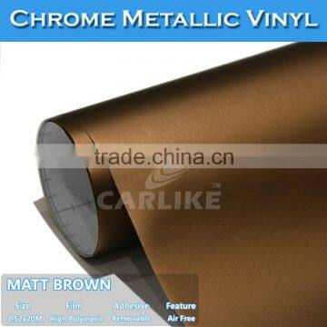 Application Dry stick and heat gun Air Bubble Free Matt Chrome Ice sticker for car parking 1.52x20m