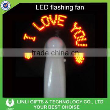 Factory Price Mini Handle Message Fan LED Light Fan Battery Operated Customized Promotional Fan