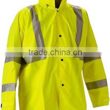 high vis yellow reflective rainwear