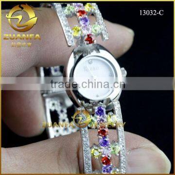 fashion watch water resistant colored rhinestone bracelet bangel watches ladies