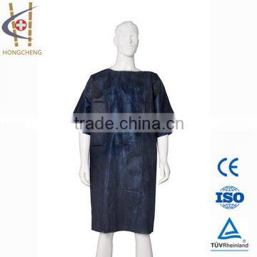 New Style Disposable Nonwoven Dark Blue Patient Gown