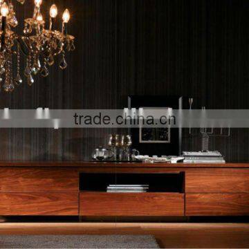 American style solid walnut long tv cabinet