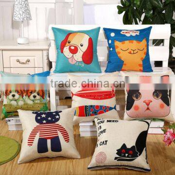 Small MOQ cotton linen canvas 3d digital printed cushion covers