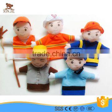 customize cheap plush fireman hand puppet