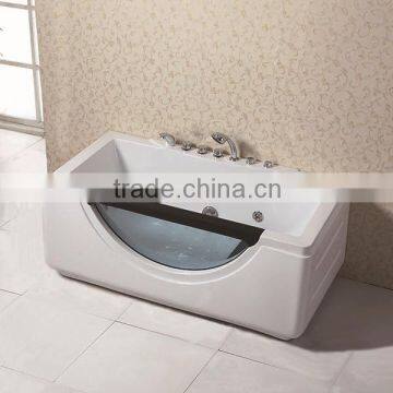 simple portable acrylic massage bathtub with tempered glass Q308N