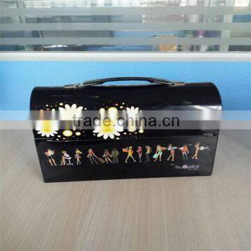 rectangular shaped lunch tin box with flower printing