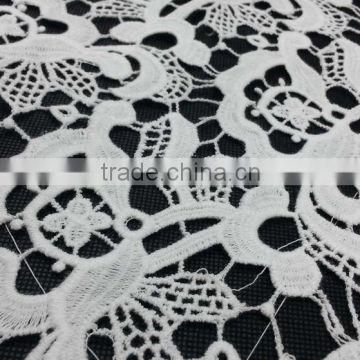 100% cotton water soluble embroidered lace fabric