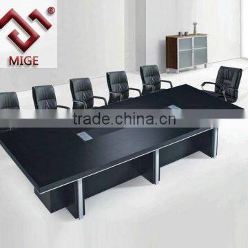 Dark black veneer boardroom table